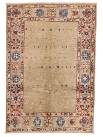 Hand Knotted Kazak Fine Rug 124X180 Brown/Orange