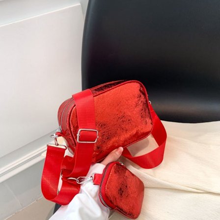 Paljett skulderveske Crossbody veske RØD