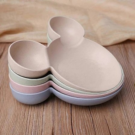 4 stk, Mickey Hvete Skål Halm Bestikk Minnie Skål Gave Morsom Middagstallerken Fruktskål For Restaurantbruk