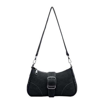 Moteriktige skuldervesker Crossbody Underarmsvesker Organizer Komfortabel for daglig bruk Svart