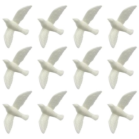 12 kpl Simulera kyyhky lelut Nukketalo kyyhky koristeet mini sisustus miniatyyri kyyhky mallit (Valkoinen)