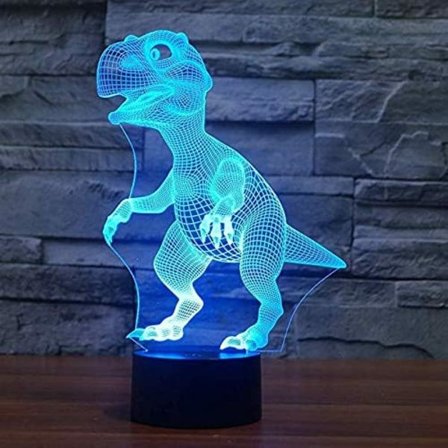 3D Natlampe Dinosaur Lampe Soveværelsesbordlampe Atmosfærelampe LED Sengelampe Kreativ gave Fjernbetjeningslampe