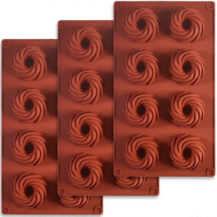 Silikonform för choklad, godis, pudding, kakor, 3-pack [DB]