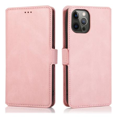 Urläckert Plånboksfodral i Läder för iPhone 15 Pro Max Pink gold