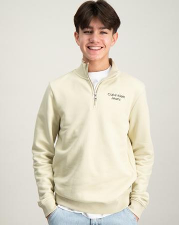 Calvin Klein CKJ STACK LOGO TERRY HALF-ZIP Grün Hoodies/Kapuzenpullover Jungen - Kidsbrandstore