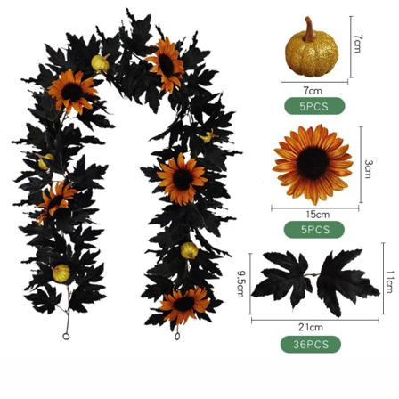 Höst Lönnlöv Garland Hängande Festdekor Color3