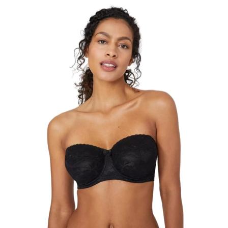 Underbar Dam/dam Charlotte Spets Axelbandslös Bh 30g Svart