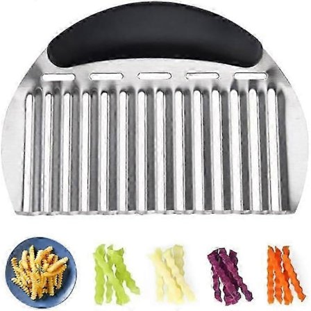 Kraftig vågformad skärare i rostfritt stål, pommes frites-skivare för potatis, morötter, chips och frukt, grönsaker, potatis, lök