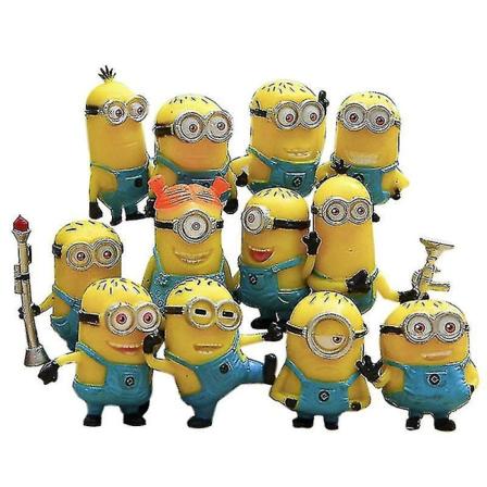 Weitengs Despicable Me Minionerne Rollefigur Display Legetøj Pvc 12stk Sæt Gul