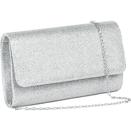 Glitter Kuvert Clutch med Aftagelig Kæderem, Elegant Paillet Clutch Taske til Bryllup Brudebal Cocktail Party Dame Aftentaske