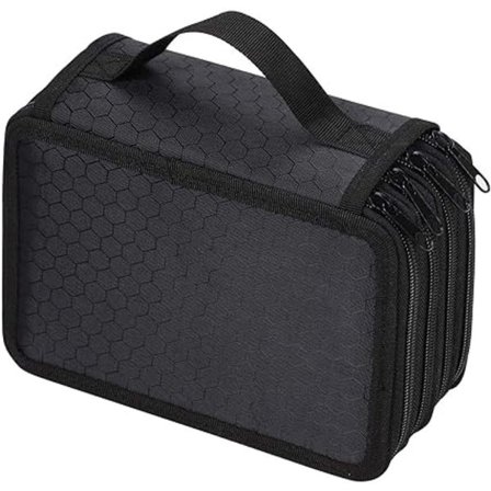 1 svart pennal, bærbar stor kapasitet pennal, 72