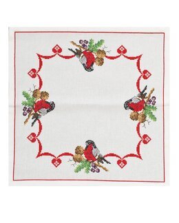 Stickpackung Tischdecke Weihnachtsvögel