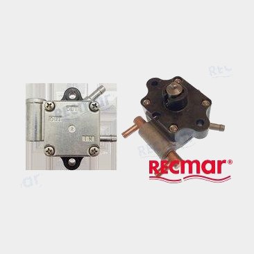 Recmar Bränslepump för utombordare i hållbar metall och plast, högpresterande reservdel för marina motorer, silver