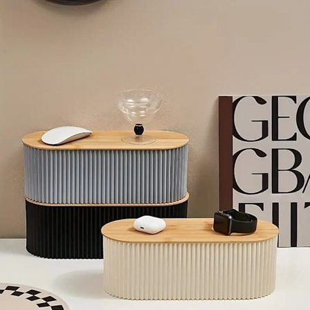 Træ Kabelboks med Låg – Praktisk Kabel- og Bordopbevaringsboks til Kontor og Hjem_TF_TF