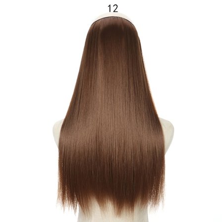 MERISIHAIR Long No Clips Invisible Wire Hair Extensions 16 22 32" Syntetiskt Vågigt Svart Brun One Piece Hairpiece Hårförlängning