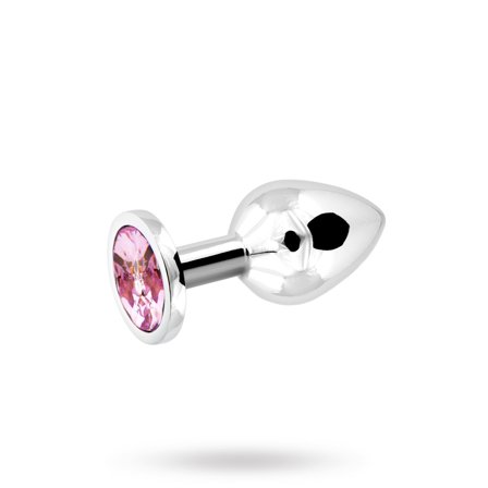 Metal Plug Medium - Silver/Pink - Vuxen.se - Buttplug, stora & små butt plugg