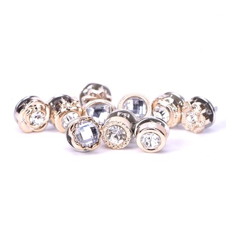 10 st/ set Mini Pearl Flower Crystal Broschknappar