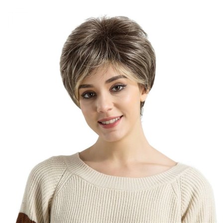 #Trendikäs lyhyt vaalea kihara peruukki naisille#