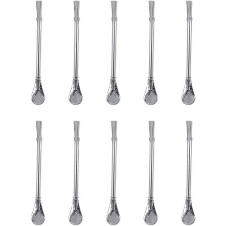 10 st Yerba Mate Filter Skedar i Rostfritt Stål för Drycker