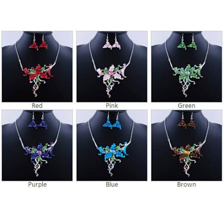 Blomster akryl smykkesæt