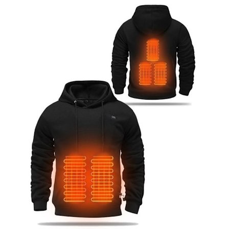 Opvarmet Hoodie til Unisex, Opvarmet Trøje til Mænd og Kvinder black-FD- black