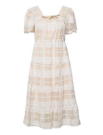 Objolivia S/S Dress 121 Dresses Summer Dresses Creme Object*Betinget Tilbud