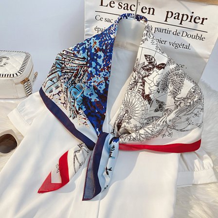 Dam 35" Satin Kvadrat Silke Ligner Hår Tørklæder og Wraps Hovedtørklæde til Sove, Rød