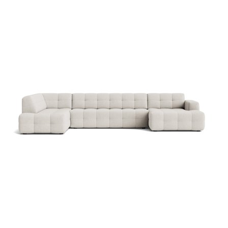 Paris U-sofa, Højrevendt, Rummelig & Komfortabel - Modesto Creme - 382x218x77cm - Elegant U-sofa til Stuen, Eksklusivt Design & Høj Siddekomfort