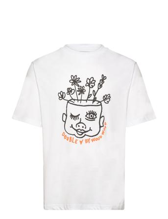 Wwasa Baby Face Tshirt Tops T-Kortærmet Skjorte White Double A By Wood Wood