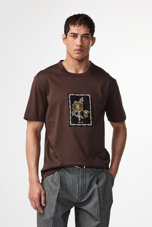NN.07 Pedro 3525 T-Shirt Herren Braun Bio-Baumwolle