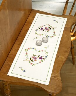 Løber Blomster i hjerte - Ateljé Margaretha