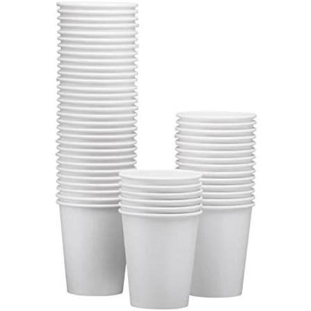 100-pakning 8 oz engangskopper i hvitt papir – varm/kald drikke CDQ