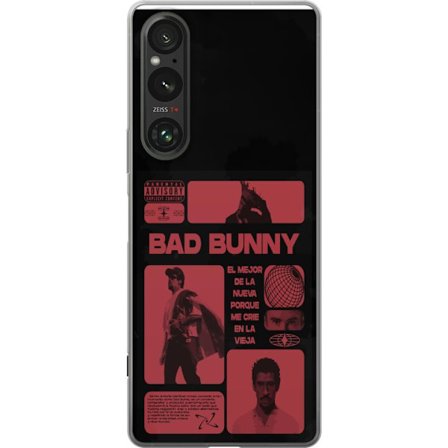 Kompatibelt Mobildeksel til Sony Xperia 1 V Bad Bunny NFL-inspirert skjoldlogo med amerikansk fotball og stjerner