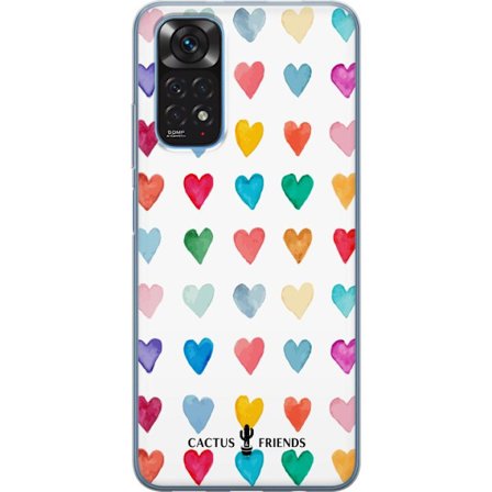 Yhteensopiva Puhelinkuori Xiaomi Xiaomi Redmi Note 11 Cactus and Friends - Watercolor Love Grid