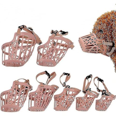 7 st/set Mjuk plast hundmunstycke, Anti Bite Justerbar husdjurskorg, Hundar Träning Munskydd Mesh Bur, Andningsbar Bekväm, För Små, Medelstora