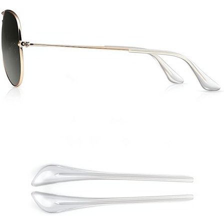 Stangtupper for solbriller, Erstatningssokker for brilleører, Endetupper/Øretupper, Gjennomsiktig brillerørhylse Sklisikring for Aviator-solbriller