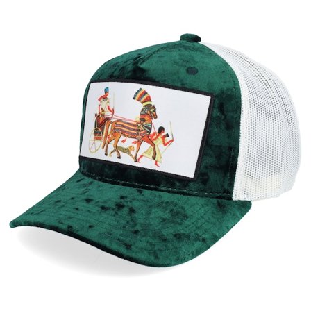 Calza Pennello - Grün Trucker Cap - Great Speos Velvet Green/Ivory A-frame Trucker @ Hatstore