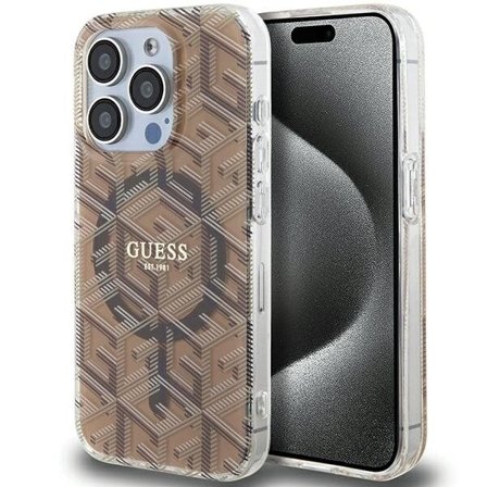 Guess IML GCube MagSafe-etui til iPhone 15 Pro Max - brun