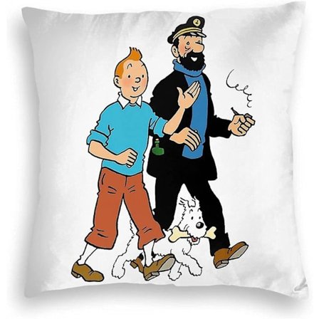 Pudebetræk Dekorative Hjemmeindretning Pude Tintin og Kaptajn Haddock Fløjl Dekorationspude til Familie og Venner 18"x18" AA-13514