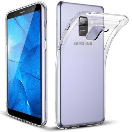Samsung A8 2018 Stöttåligt Genomskinligt Skal Simple