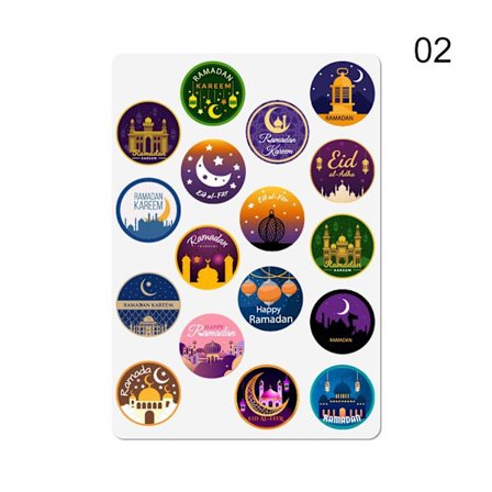 5 Ark EID Mubarak Klistermärken Etikett Tätning Dekaler 02 02