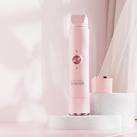 Elektrisk shaver med dobbelt hoved | Trådløs USB-opladning, bikinitrimmer, våd og tør krops-epilator, ansigts-epilator, egnet til bikini, armhuler