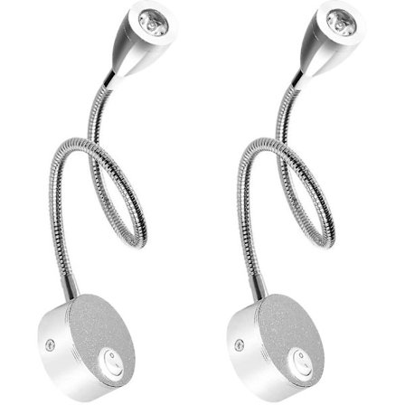 Sengelampe til væggen 2 lys LED læselampe Svanehalslampe 3w, 3000k