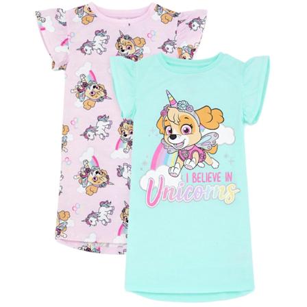Paw Patrol Girls Skye Unicorn Nattlinne (2-pack) 6-7 år Rosa/Blå Pink/Blue 6-7 Years