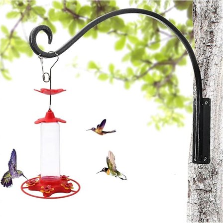 Kolibri Foderautomat Lækagesikker, Kolibri Foderautomater til Udendørs Ophængning Myre- og Bi-Sikker, Cirkelformet Pinde 5 Foderporte til Udendørs 