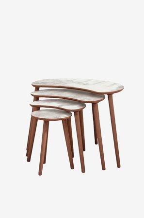 Hanah Home - Satsbord (4 delar) Moon - Vit - Småbord - Från Homeroom