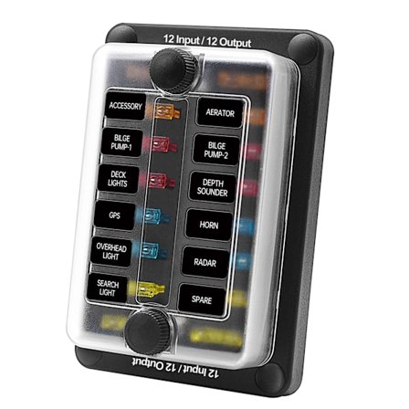 Bladsäkringsdosa Blockhållare 12-vägs LED-ljusindikering Bultanslutningsterminaler