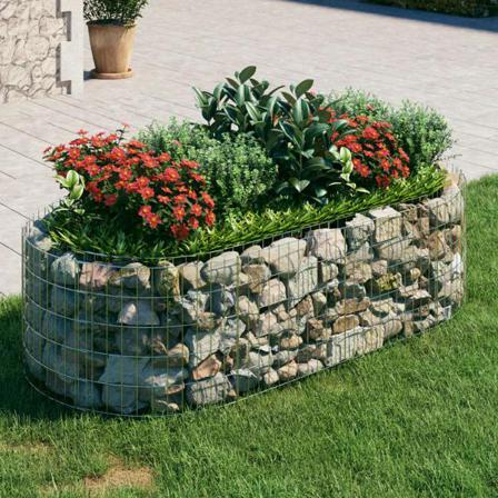 Vidaxl Planteringsgabion Galvaniserat Järn 200x100x50 Cm Silver