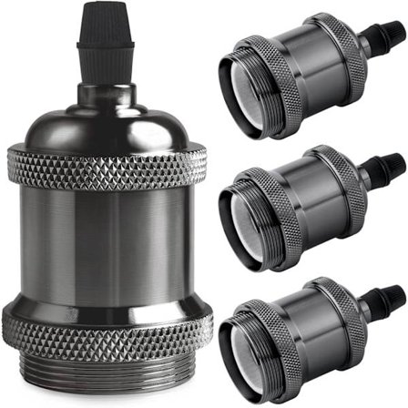 4-pakning Vintage E27 Lampeholder - Svart, Edison Vintage Hengelampe