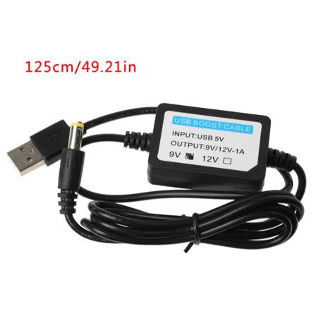 USB-kaapeli USB:stä DC 5,5x2,1 mm:n latauskaapeli Virta 5V:stä DC 9v:iin Tehostuslinjat USB-kaapeliliitin WiFi:lle